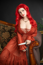 European Red-Haired Silicone Sex Doll gladys